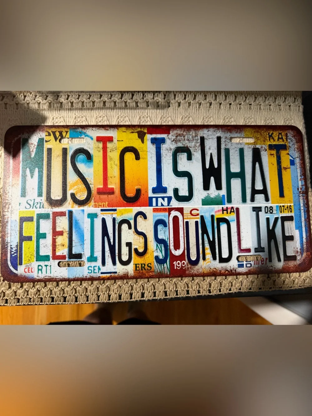 Music Is What Feelings Sound Like Aluminum Sign